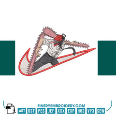 Chainsaw Nike - Anime - Embroidery Design - FineryEmbroidery