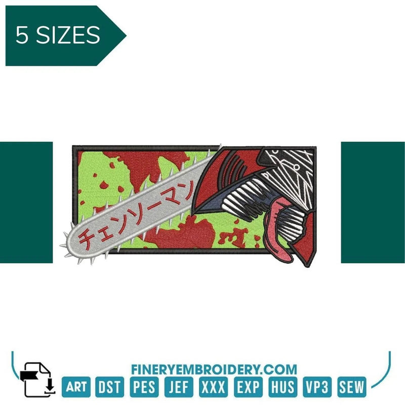 Chainsaw man - Anime - Embroidery Design - FineryEmbroidery