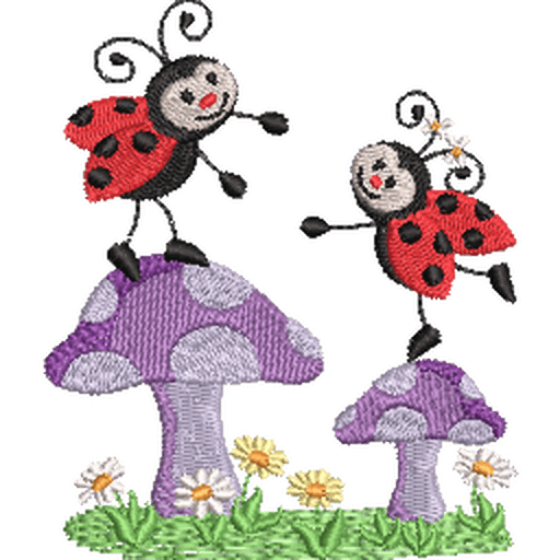 Charming Ladybugs - Pack of 12 Designs - Embroidery Designs - FineryEmbroidery