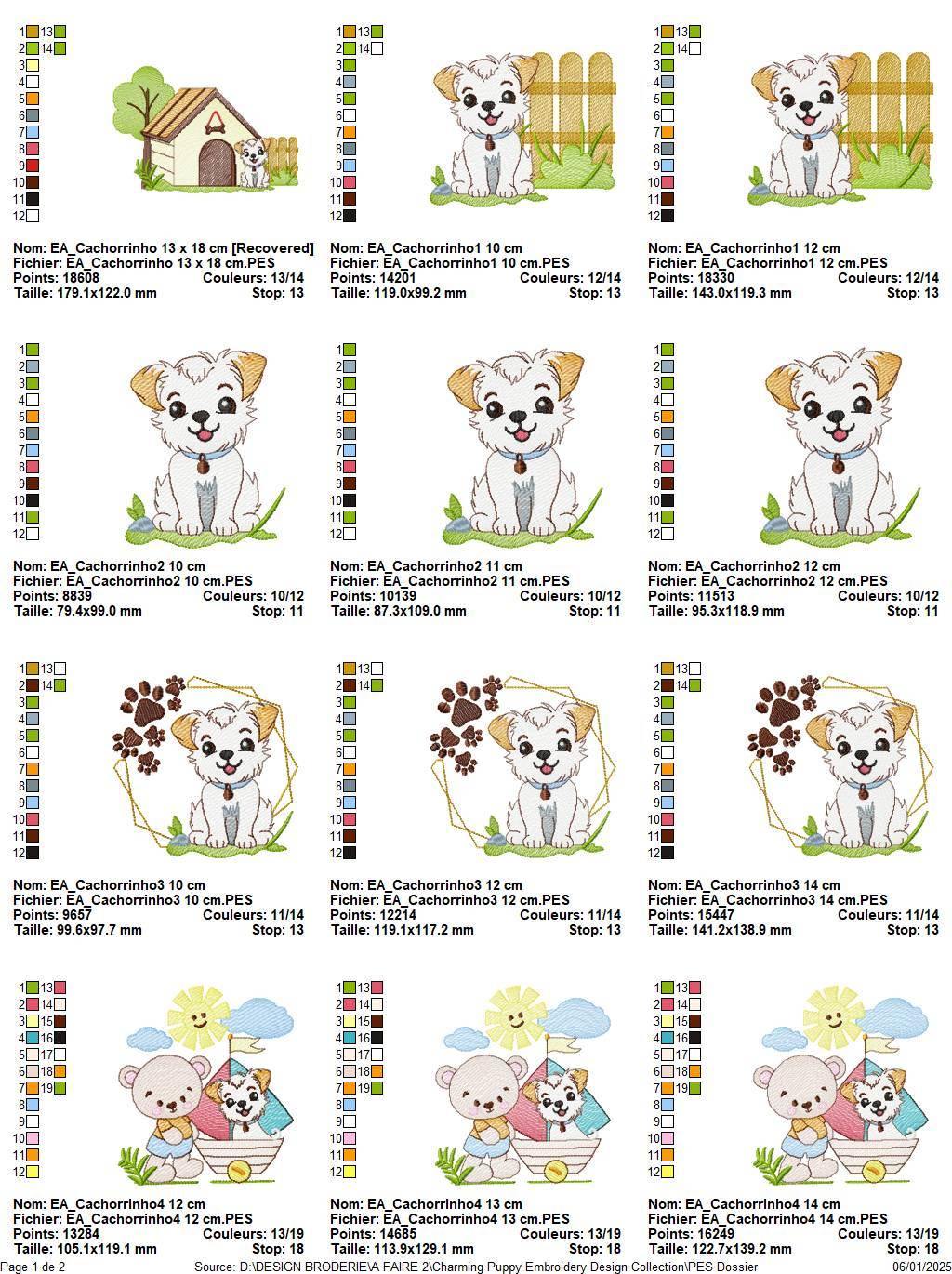 Charming Puppy Embroidery Design Collection – 9 Unique Designs for Your Creative Projects - FineryEmbroidery
