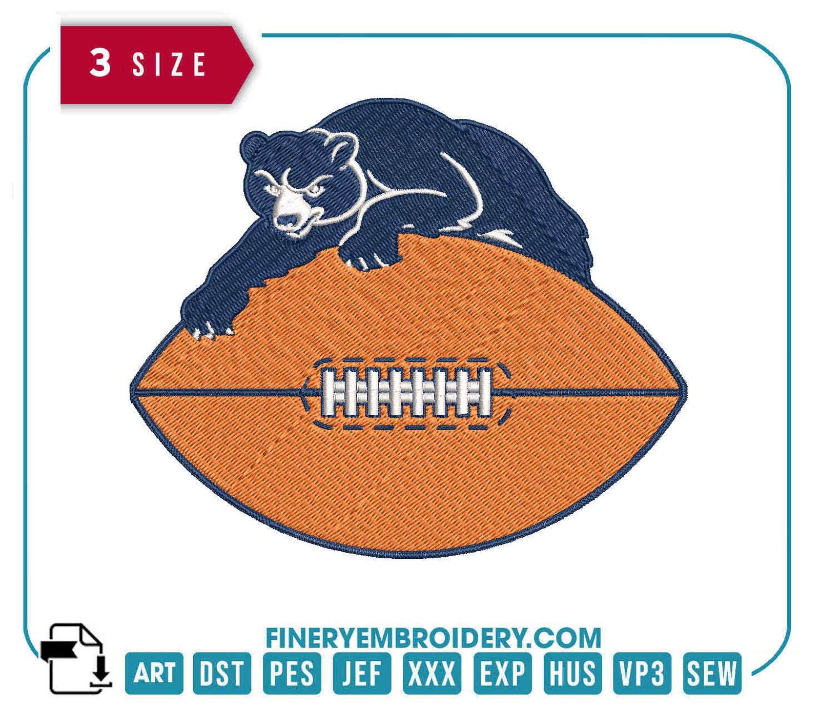Chicago Bears Embroidery Design 9 - FineryEmbroidery
