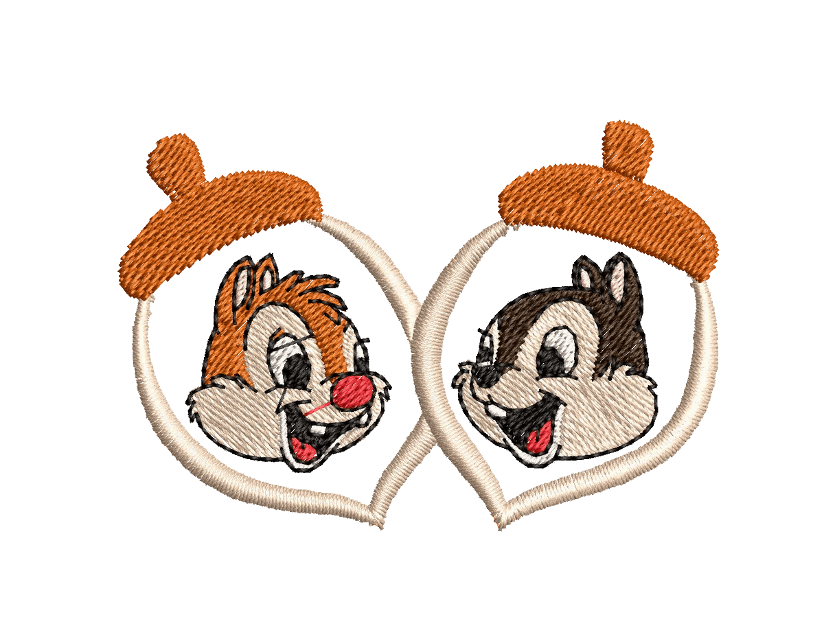 Chip 'n' Dale - Pack of 11 Designs Embroidery Design - FineryEmbroidery