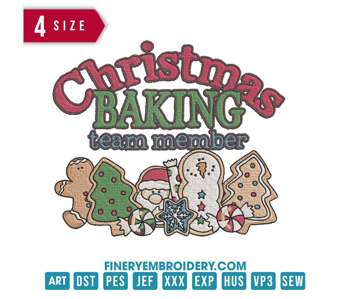 Christmas Baking Team : Embroidery Design