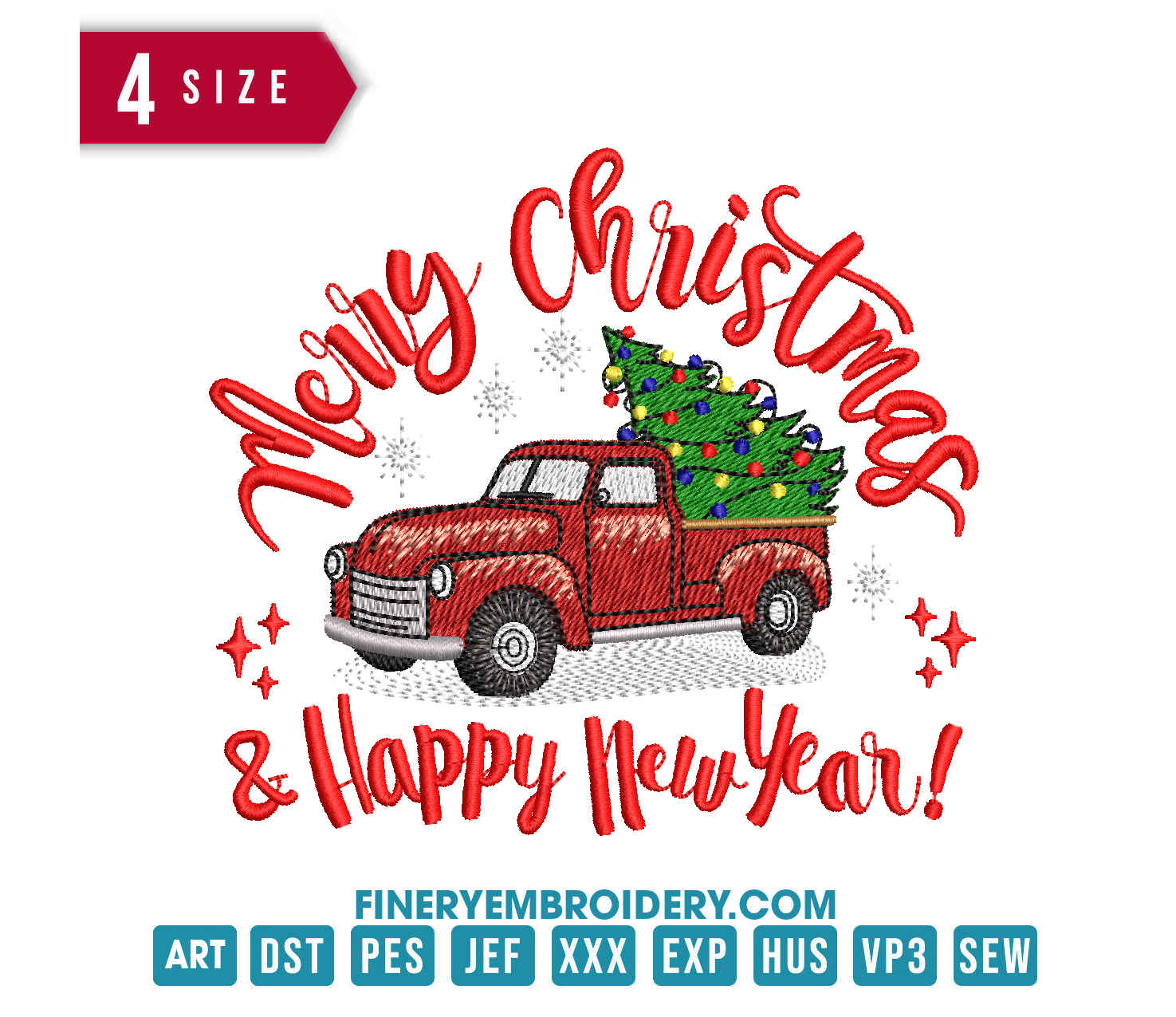 Christmas Tree Truck 3: Embroidery Design