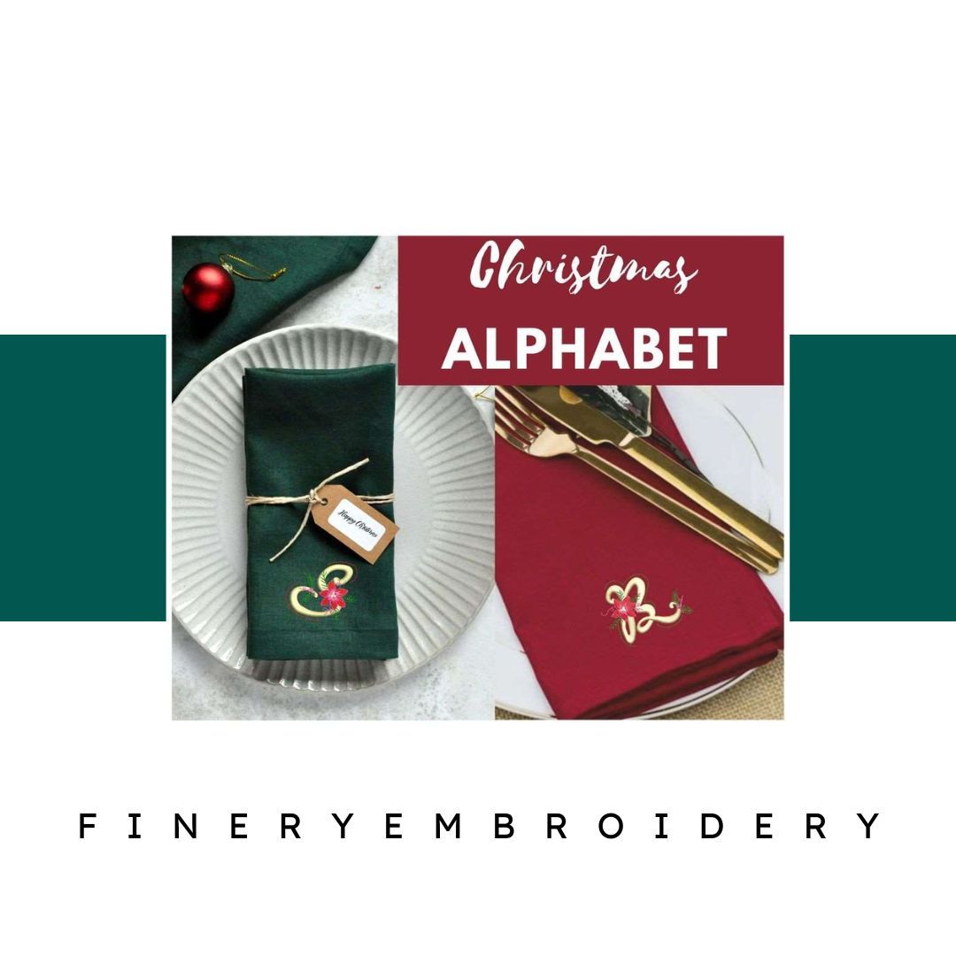 Christmas Alphabet- Embroidery Design Collection - FineryEmbroidery