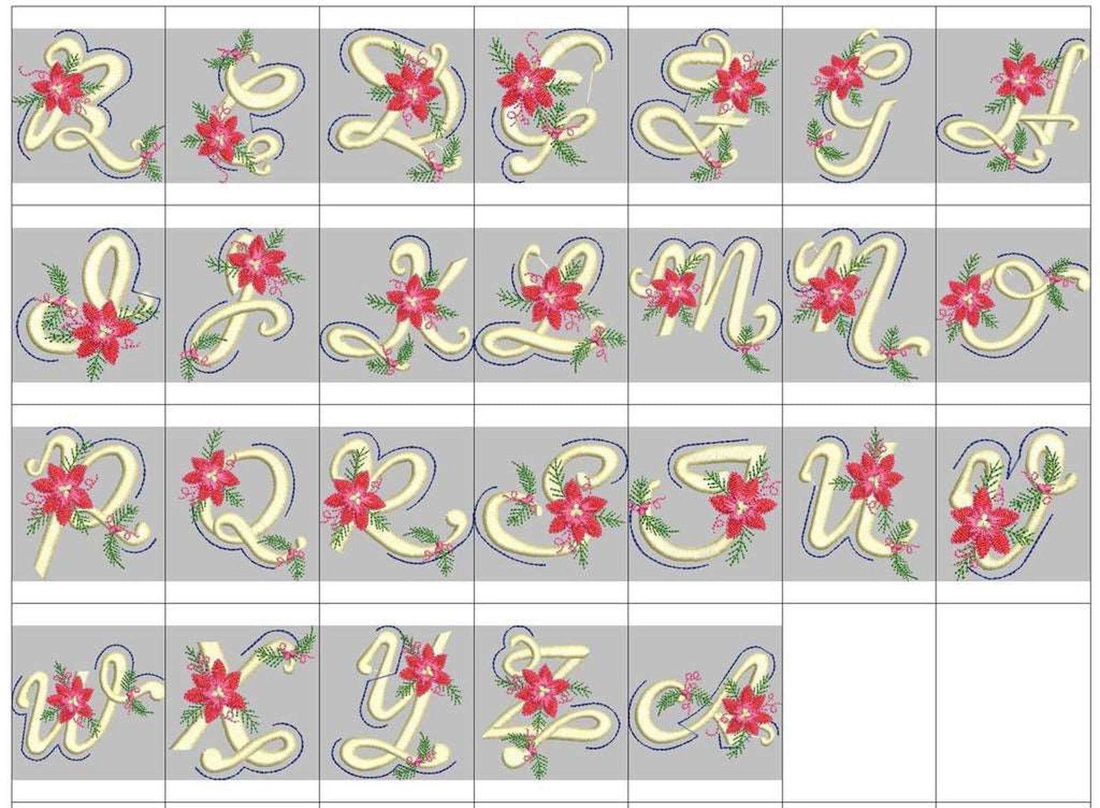 Christmas Alphabet- Embroidery Design Collection - FineryEmbroidery