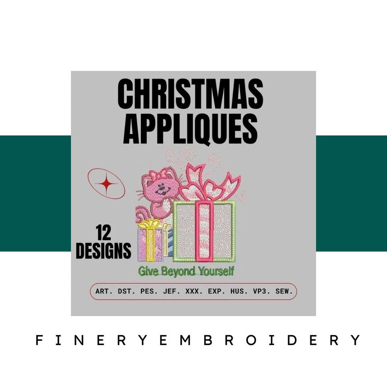 Christmas Appliques: Embroidery Design Pack - FineryEmbroidery