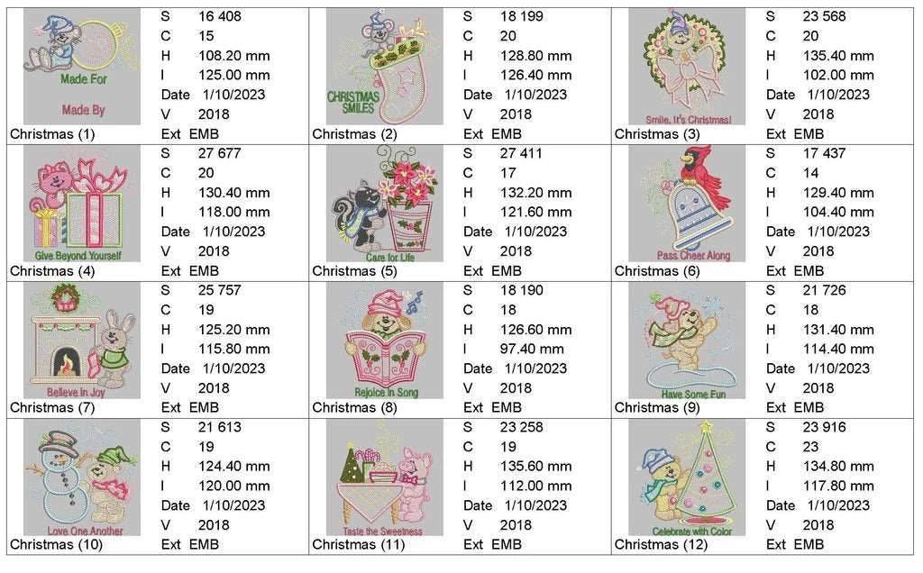 Christmas Appliques: Embroidery Design Pack - FineryEmbroidery