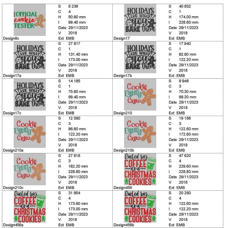 Christmas Baking Quotes - Designs pack : Embroidery Design - FineryEmbroidery