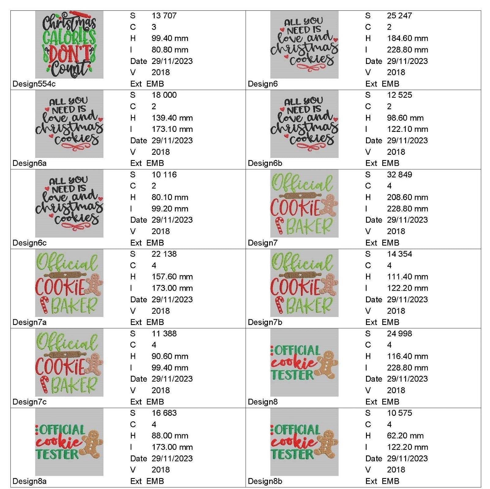 Christmas Baking Quotes - Designs pack : Embroidery Design - FineryEmbroidery