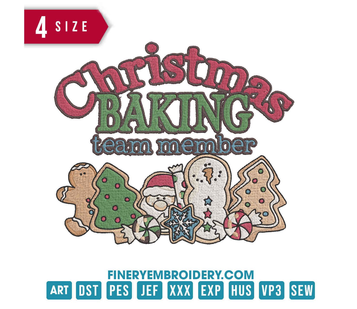 Christmas Baking Team : Embroidery Design - FineryEmbroidery