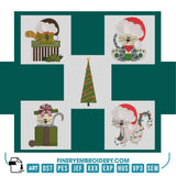 Christmas Cats Embroidery Design Pack - FineryEmbroidery