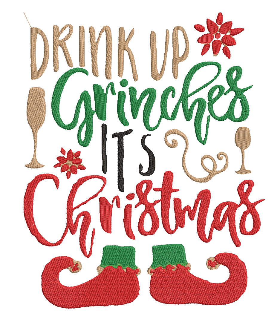 Christmas Drinking Quotes - Designs pack : Embroidery Design - FineryEmbroidery