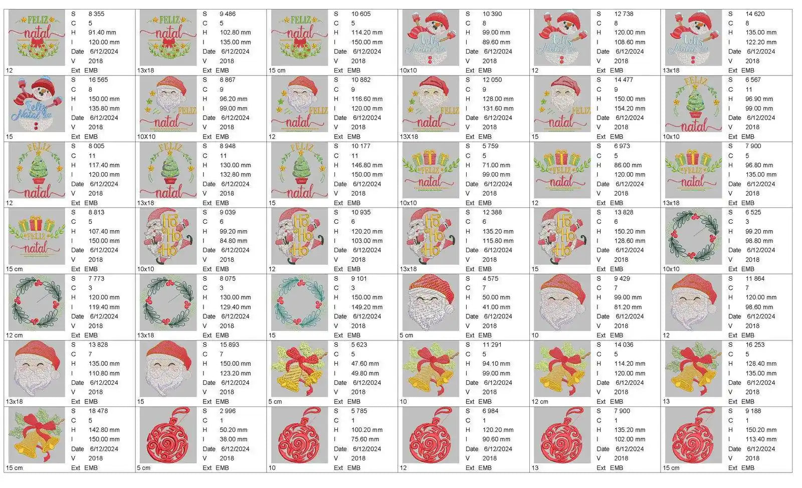 Christmas Embroidery Design Pack - 10 Designs Multi Sizes - FineryEmbroidery