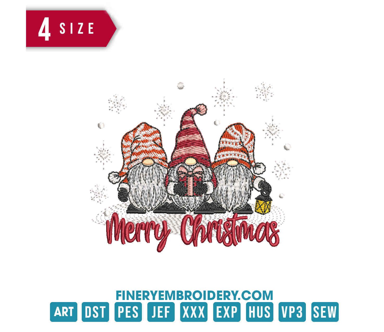 Christmas Gnome 11 : Embroidery Design - FineryEmbroidery