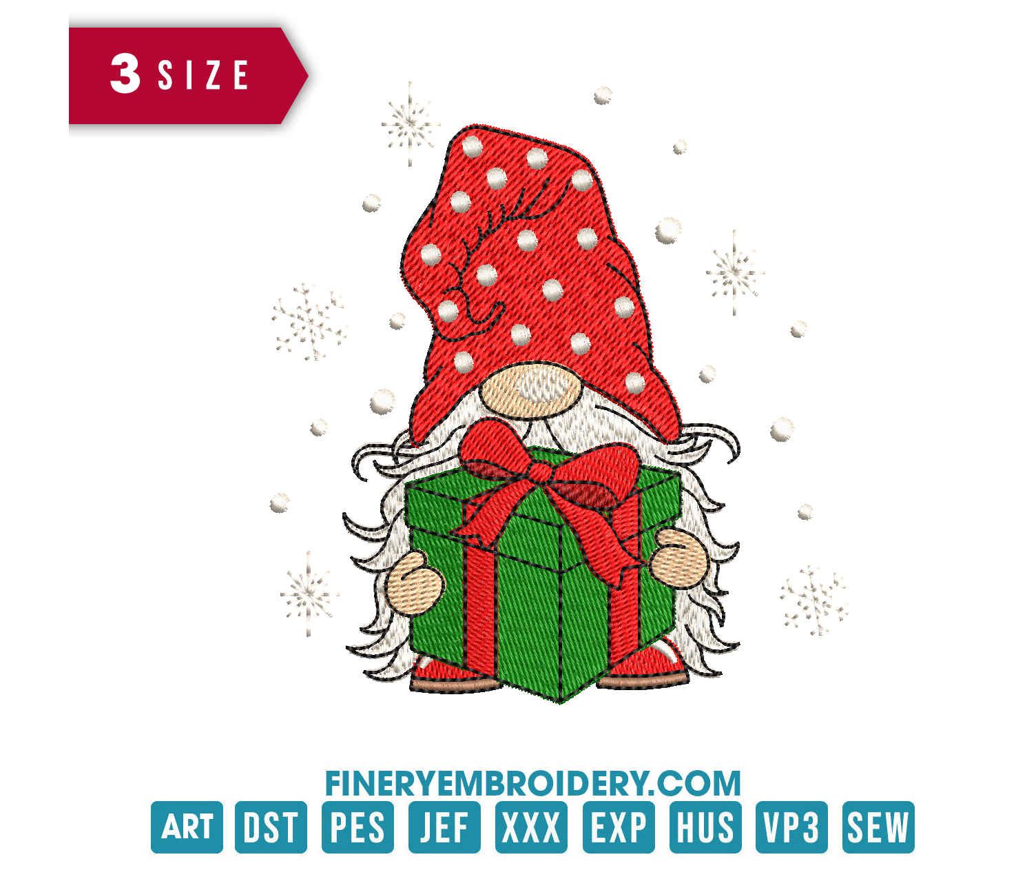 Christmas Gnome 5: Embroidery Design - FineryEmbroidery