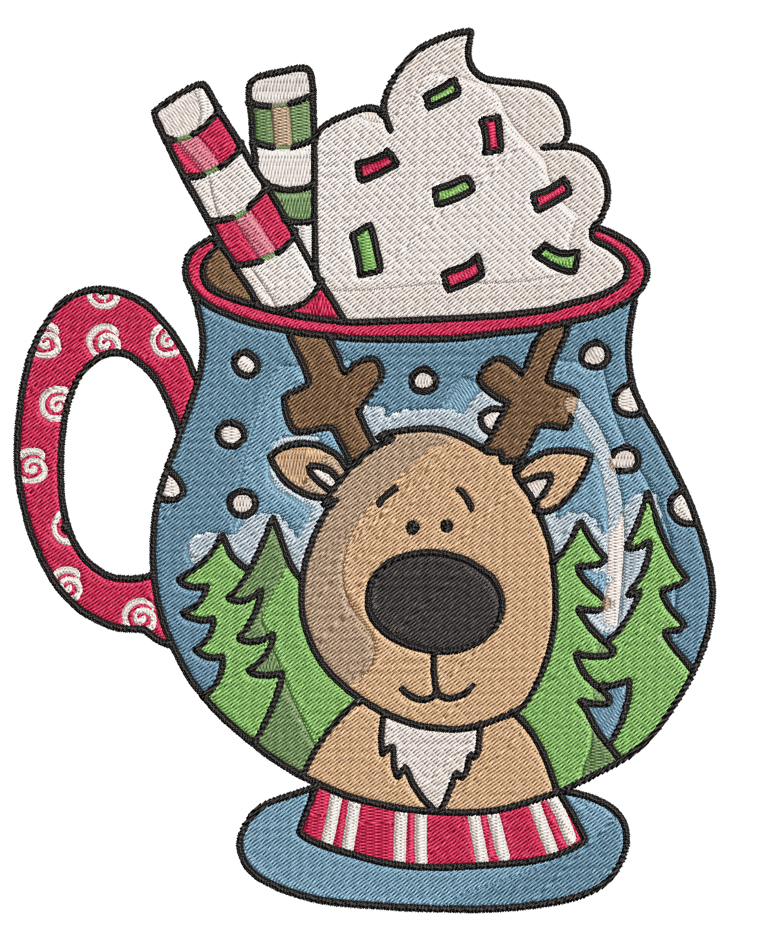 Christmas Mugs - Designs Pack : Embroidery Design - FineryEmbroidery