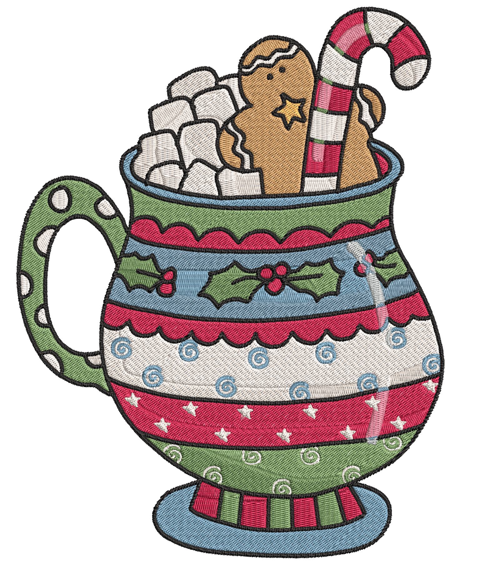 Christmas Mugs - Designs Pack : Embroidery Design - FineryEmbroidery