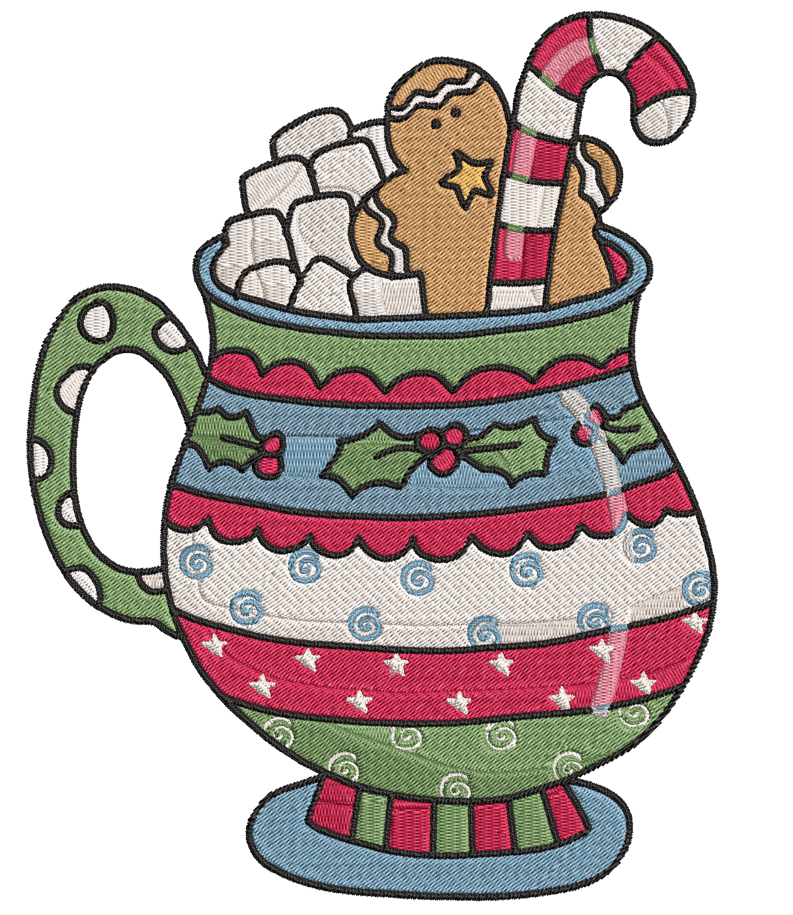 Christmas Mugs - Designs Pack : Embroidery Design - FineryEmbroidery