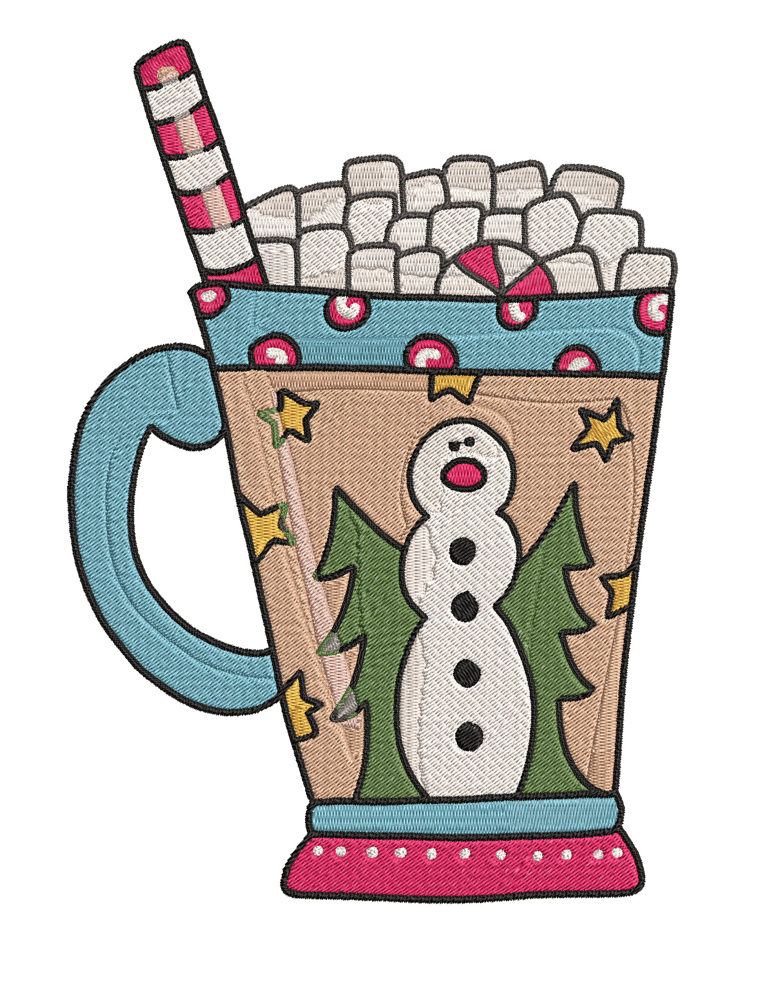 Christmas Mugs - Designs Pack : Embroidery Design - FineryEmbroidery