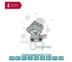 Christmas Northern Bear : Embroidery Design - FineryEmbroidery