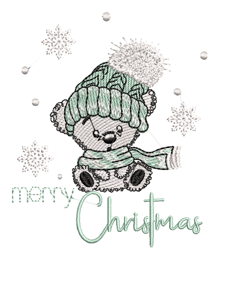 Christmas Northern Bear : Embroidery Design - FineryEmbroidery