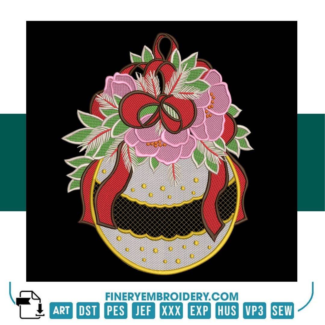 Christmas Ornament Embroidery Design Pack – 4 Elegant Patterns - FineryEmbroidery