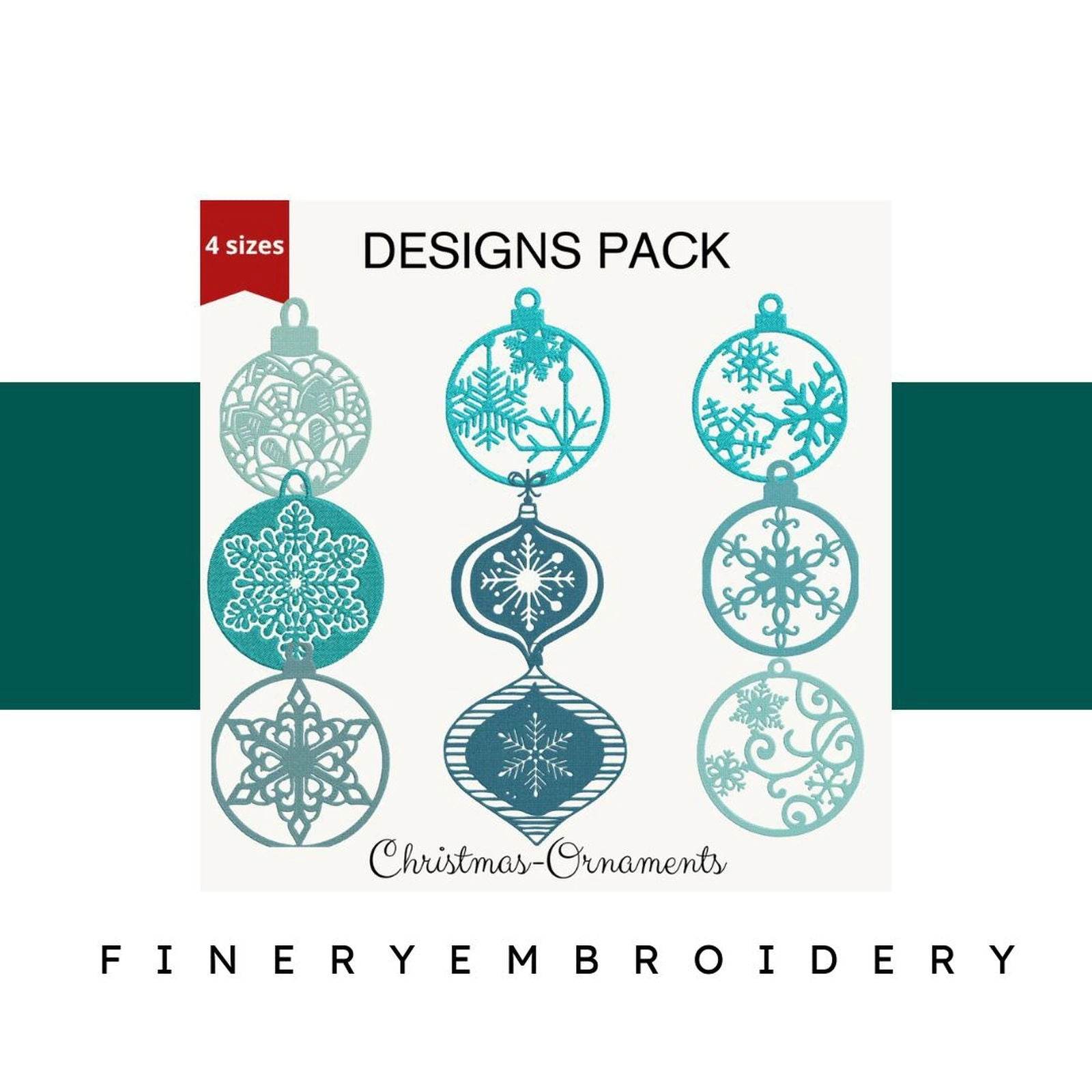 Christmas Ornaments - Designs Pack 2 : Embroidery Design - FineryEmbroidery