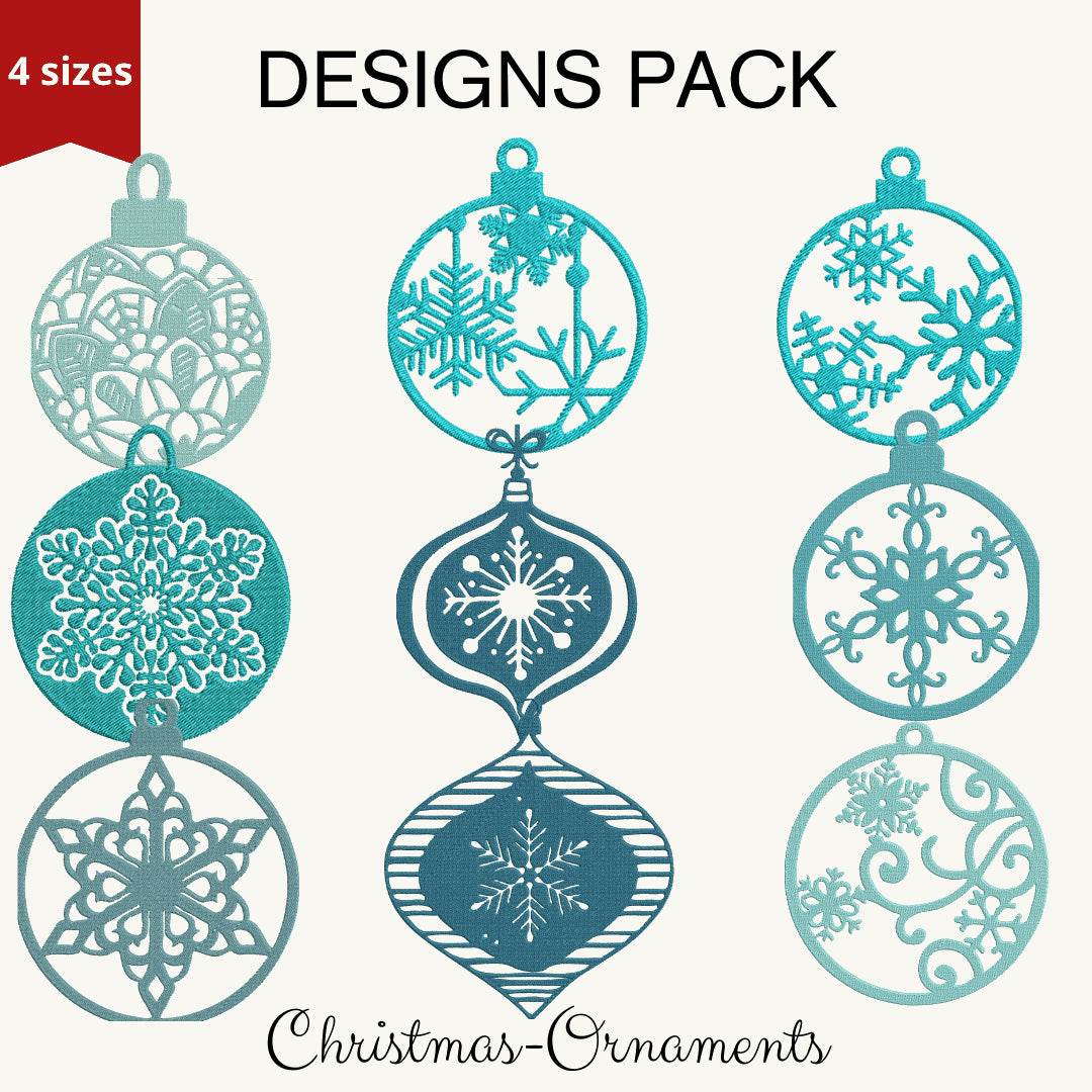 Christmas Ornaments - Designs Pack 2 : Embroidery Design - FineryEmbroidery