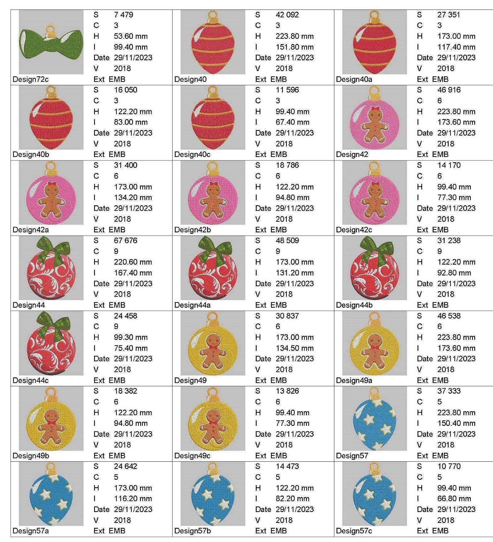 Christmas Ornaments - Designs Pack 3 : Embroidery Design - FineryEmbroidery