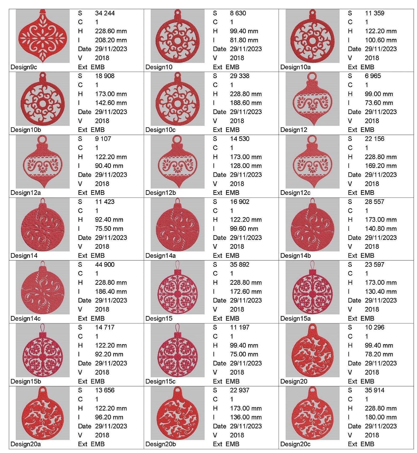 Christmas Ornaments - Designs Pack : Embroidery Design - FineryEmbroidery