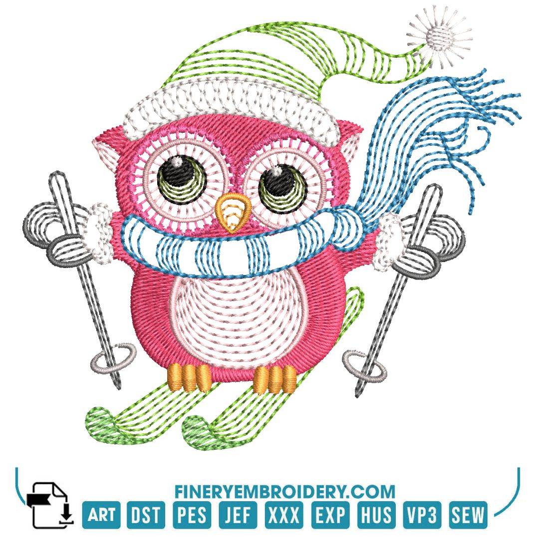Christmas Owl Embroidery Design Pack – 11 Festive Owl Designs in 2 Sizes - FineryEmbroidery