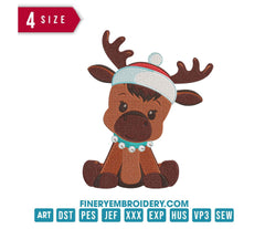 Christmas Reindeer: Embroidery Design - FineryEmbroidery