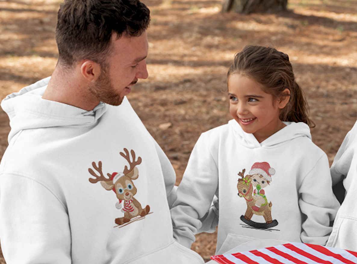 Christmas Reindeer Embroidery Design Pack – 3 Adorable Designs | FineryEmbroidery - FineryEmbroidery