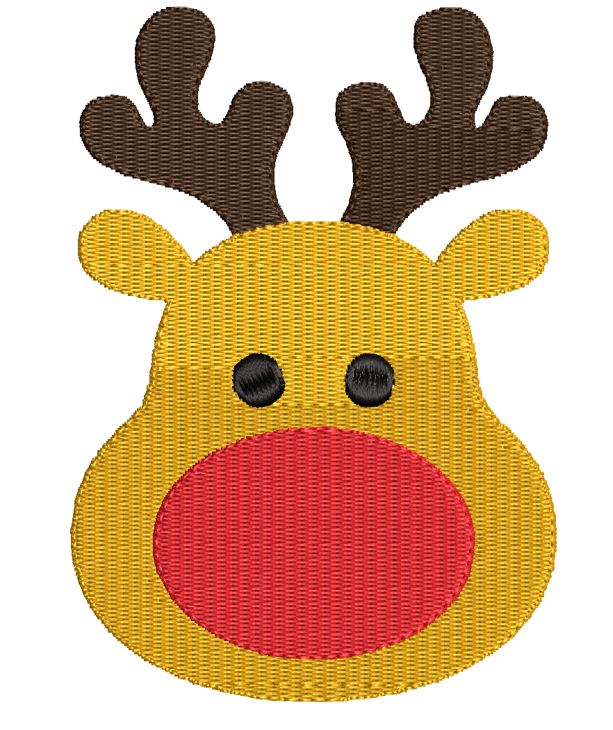 Christmas Reindeer Face: Embroidery Design - FineryEmbroidery