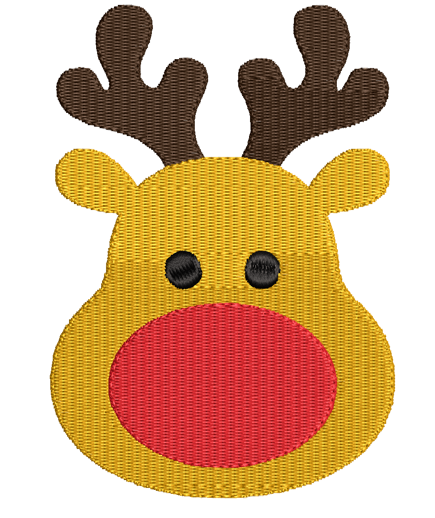 Christmas Reindeer Face: Embroidery Design - FineryEmbroidery