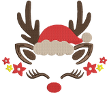 Christmas Reindeer with Stars: Embroidery Design - FineryEmbroidery