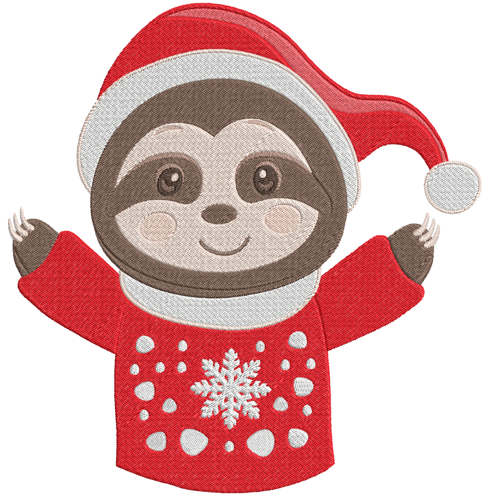 Christmas Sloth 2: Embroidery Design - FineryEmbroidery