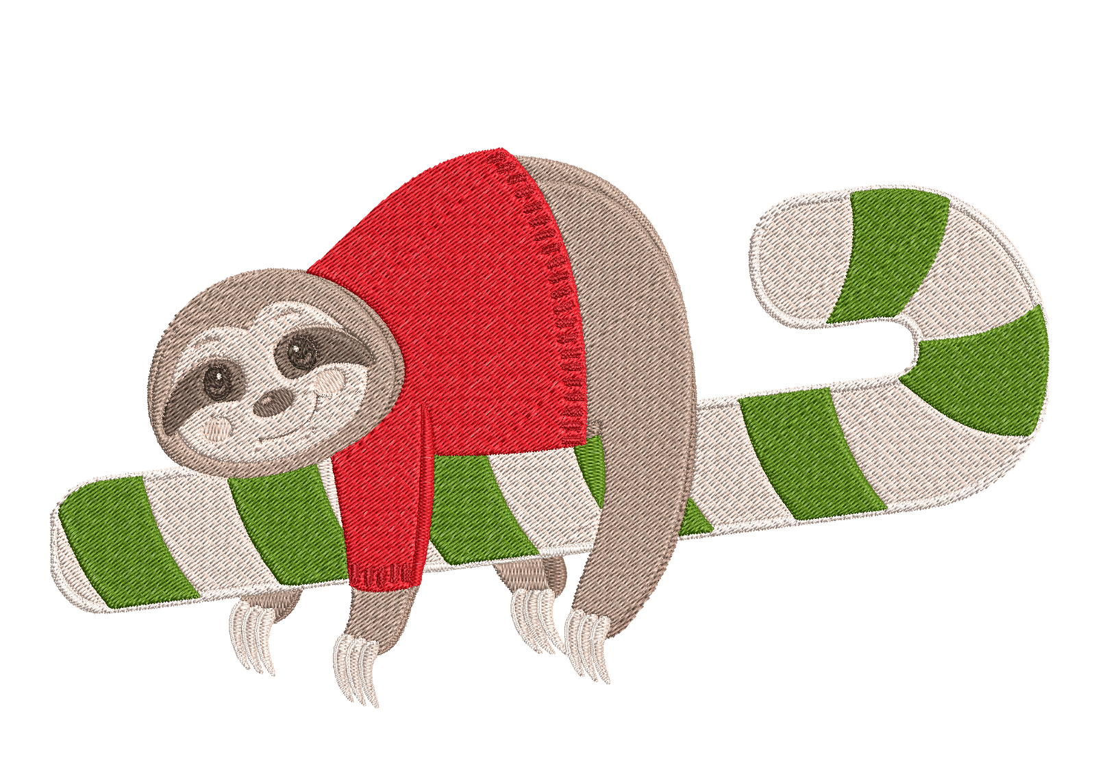 Christmas Sloth: Embroidery Design - FineryEmbroidery