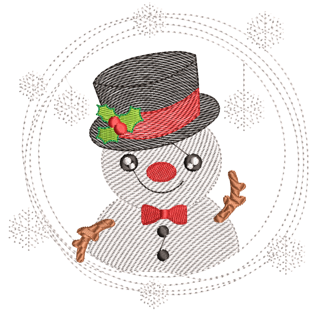 Christmas Snowman: Embroidery Design - FineryEmbroidery