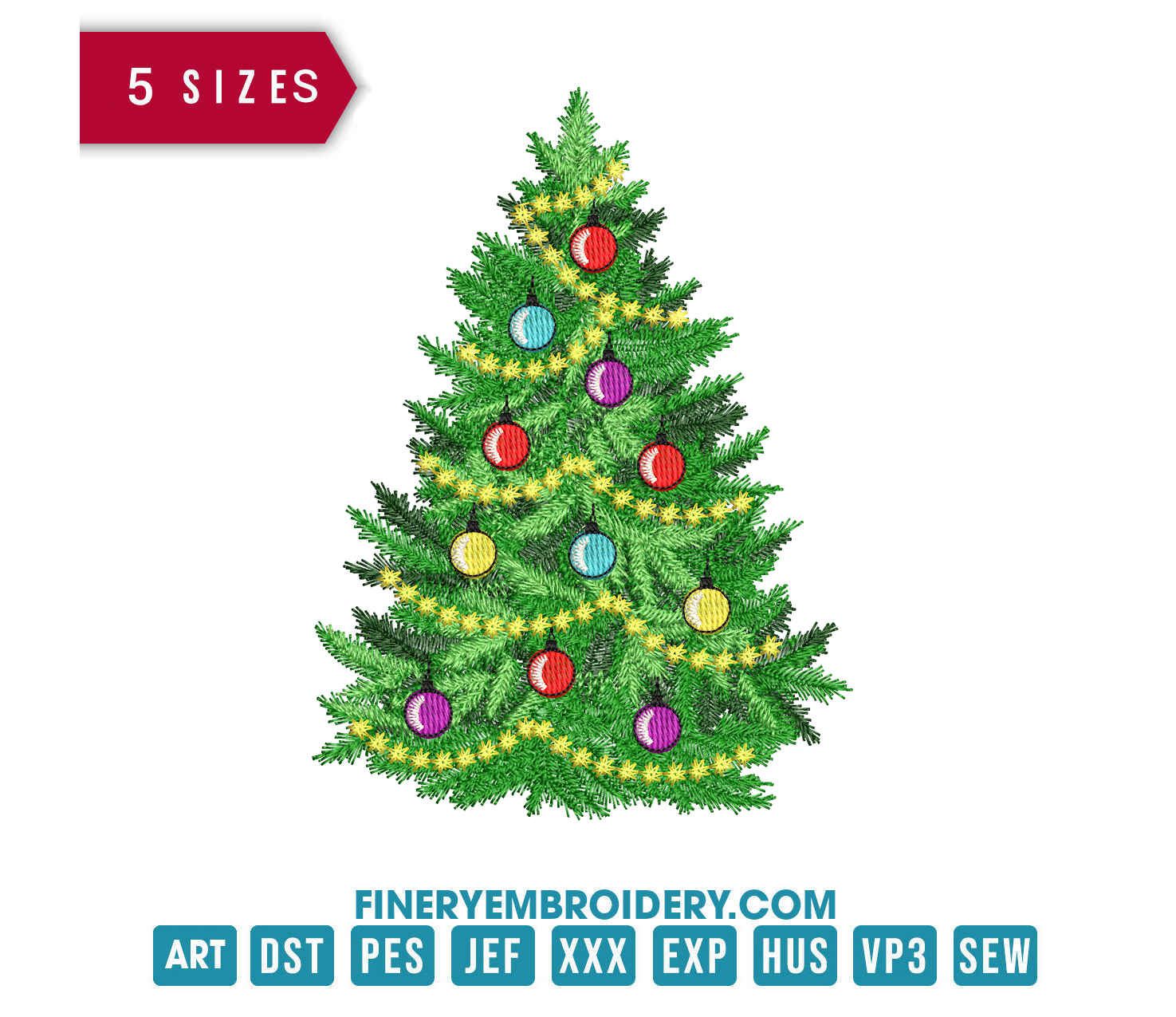 Christmas Tree: Embroidery Design - FineryEmbroidery