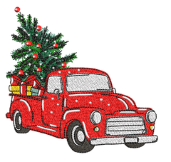 Christmas Tree Truck 2: Embroidery Design - FineryEmbroidery