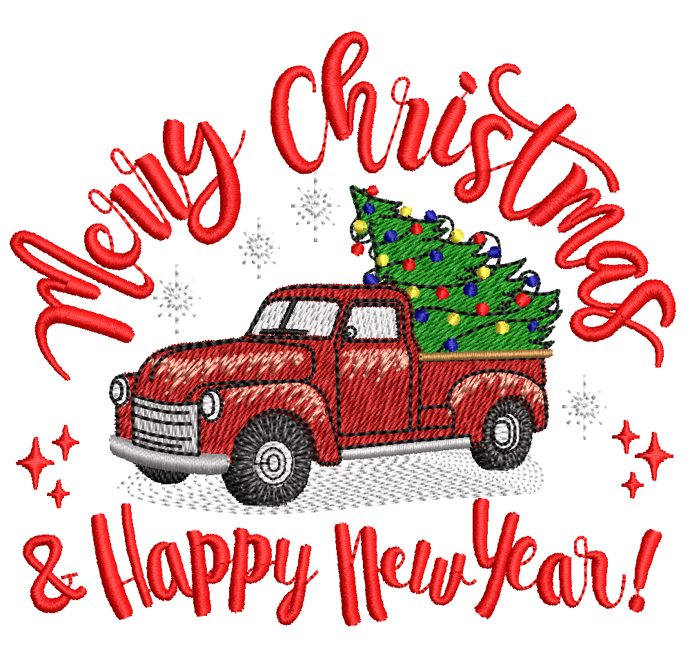 Christmas Tree Truck 3: Embroidery Design - FineryEmbroidery
