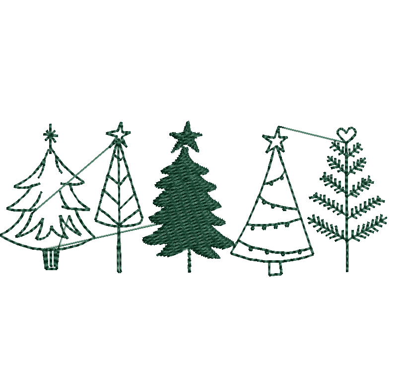 Christmas Trees: Embroidery Design - FineryEmbroidery