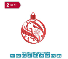 Christmas ornament baubles : Embroidery Design - FineryEmbroidery