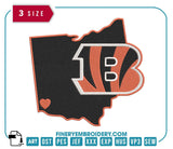 Cincinnati Bengals Embroidery Design 2 - FineryEmbroidery