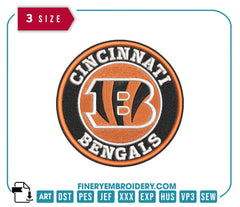 Cincinnati Bengals Embroidery Design 3 - FineryEmbroidery