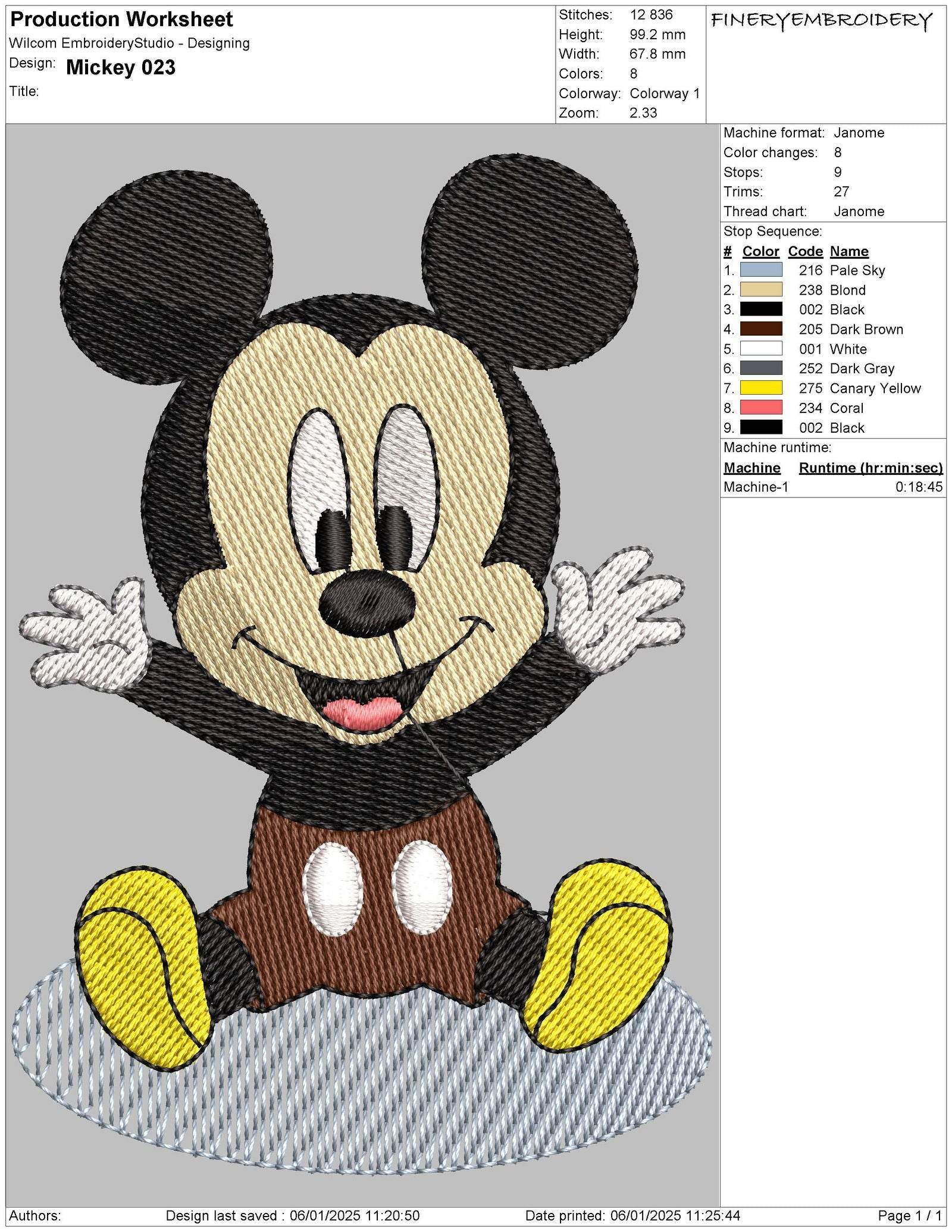 Classic Mickey Mouse Embroidery Design Pack – 4 Playful Designs - FineryEmbroidery
