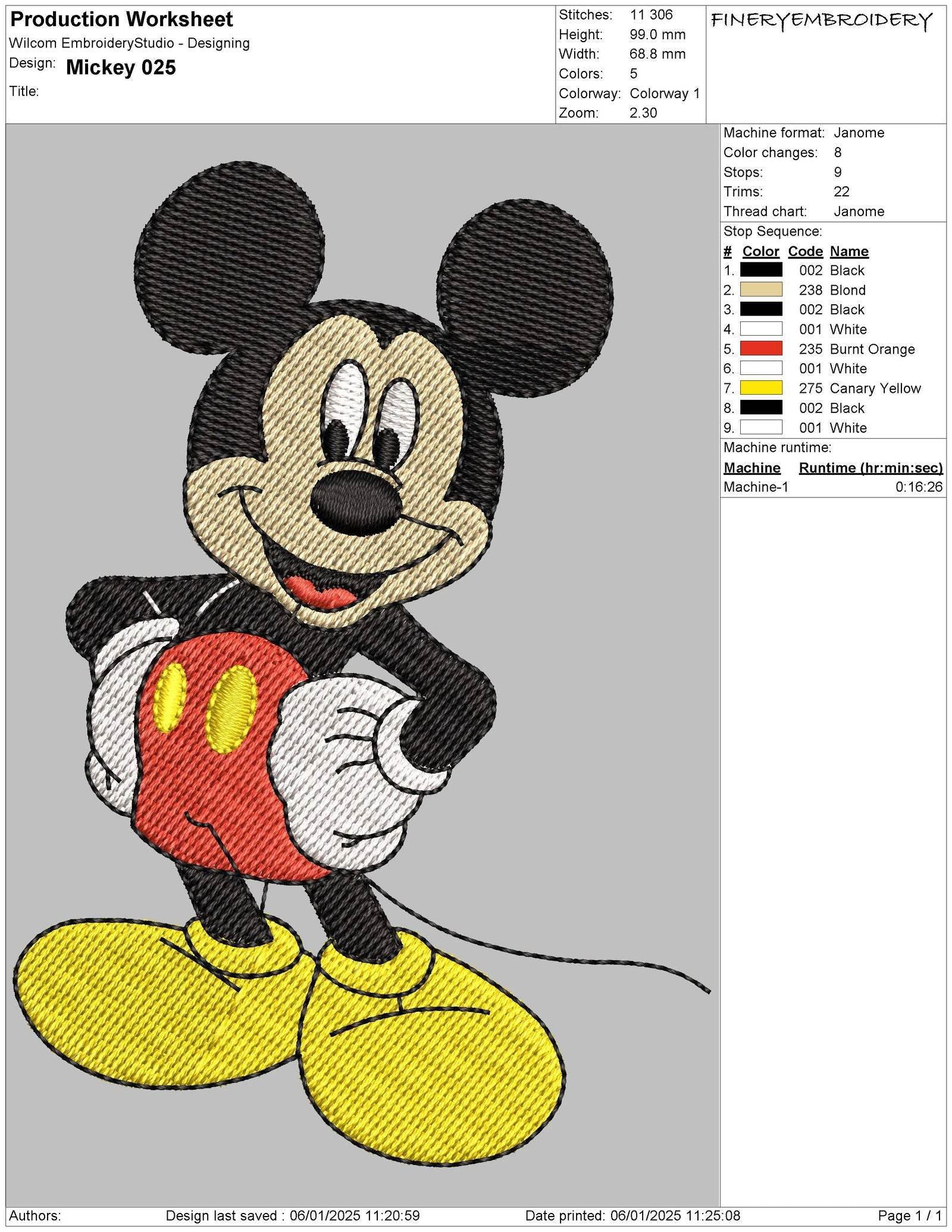 Classic Mickey Mouse Embroidery Design Pack – 4 Playful Designs - FineryEmbroidery