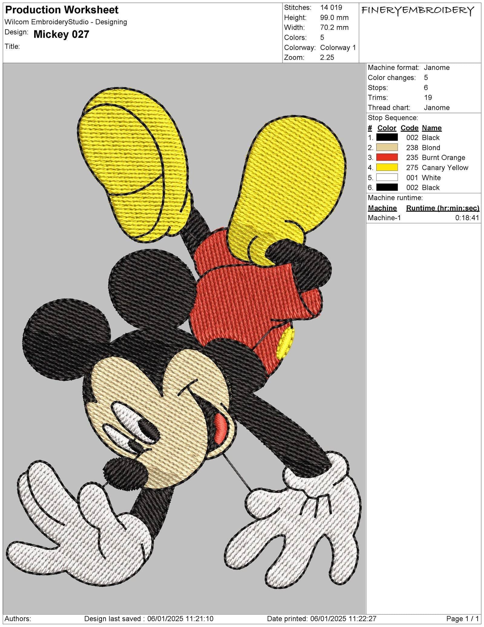 Classic Mickey Mouse Embroidery Design Pack – 4 Playful Designs - FineryEmbroidery